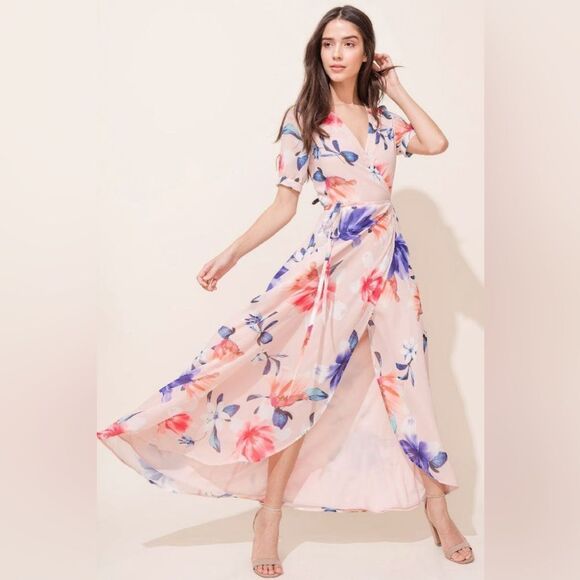 Yumi Kim Jadore Maxi Dress XS floral print maxi wrap - Picture 1 of 13